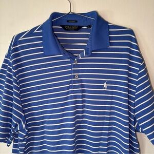 Ralph Lauren Polo Golf Performance Blue Stripped Shirt | Men's Large